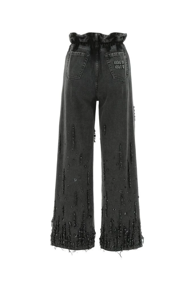 商品Miu Miu|Black denim wide-leg jeans,价格¥25698,第1张图片