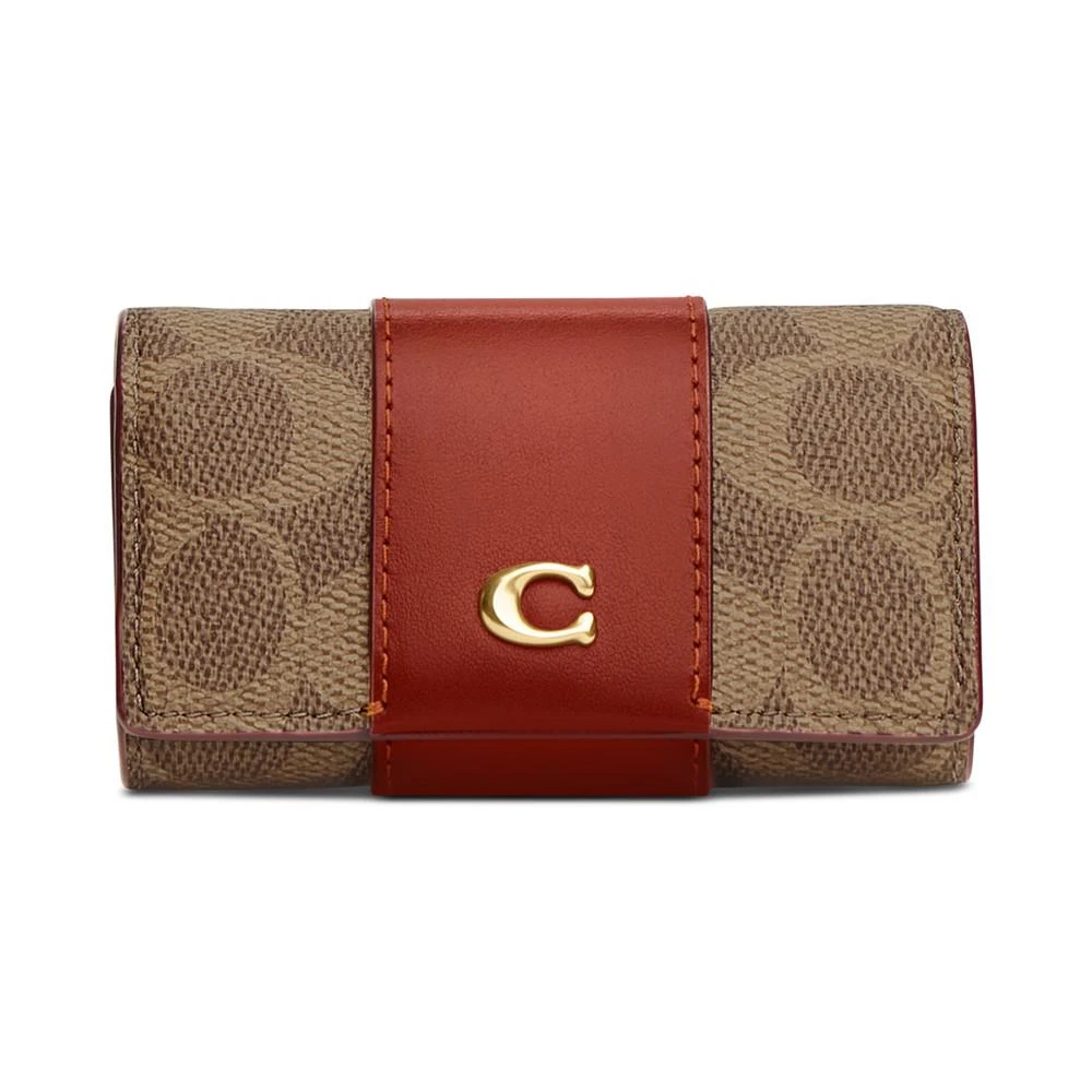 商品Coach|Coated Canvas Signature 6 Ring Key Case,价格¥738,第1张图片
