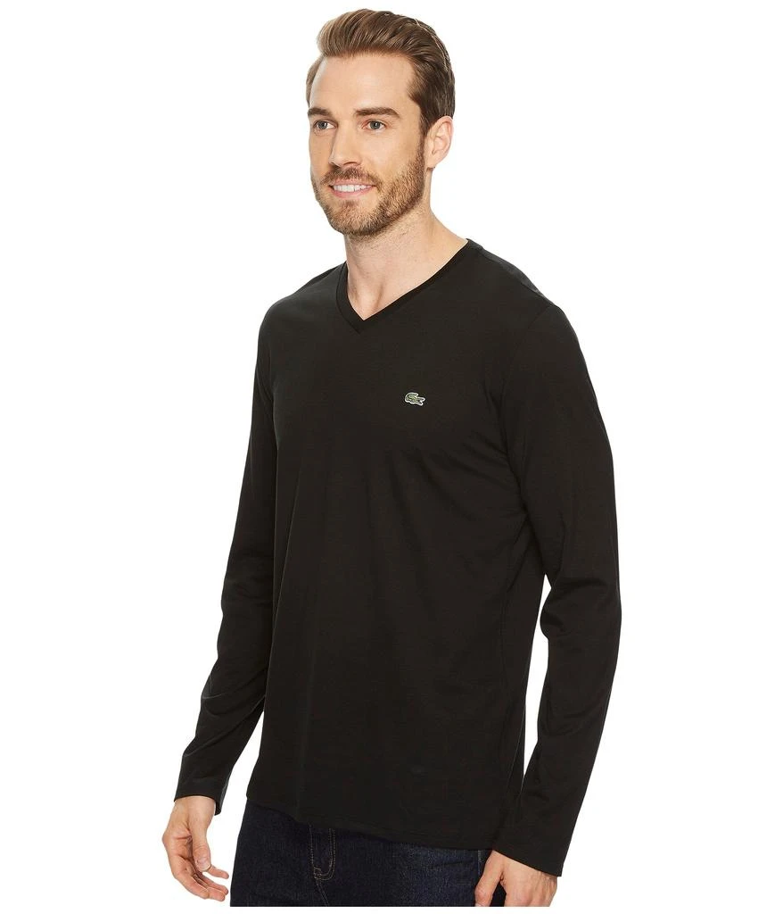 商品Lacoste|Long Sleeve Pima Jersey V-Neck T-Shirt,价格¥410,第2张图片详细描述