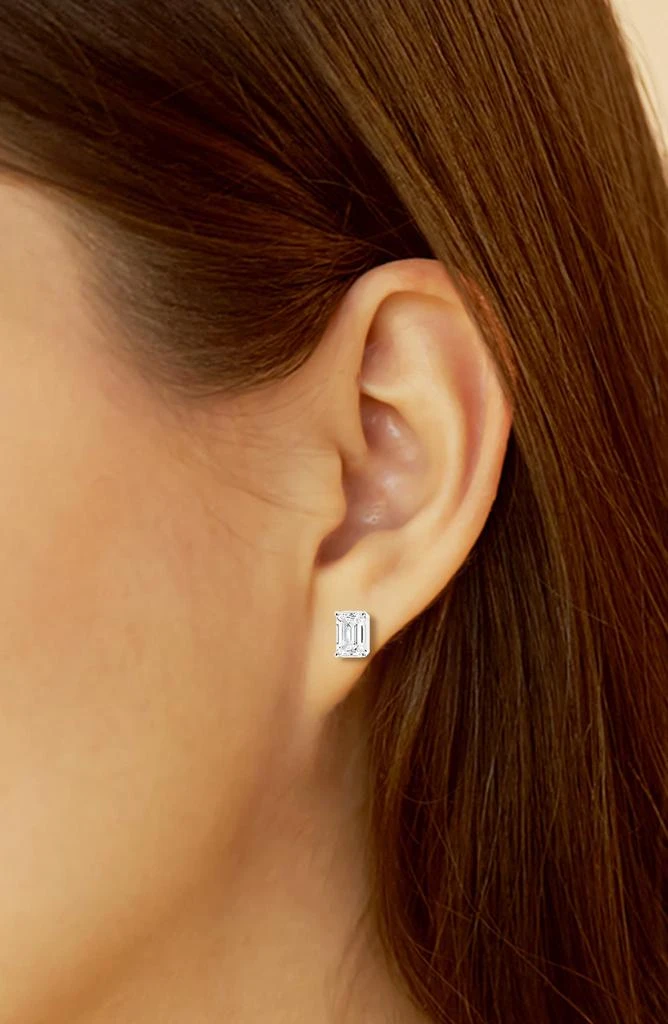 商品Badgley Mischka|14K Gold Emerald Cut Lab-Created Diamond Stud Earrings - 0.5ct,价格¥3919,第2张图片详细描述