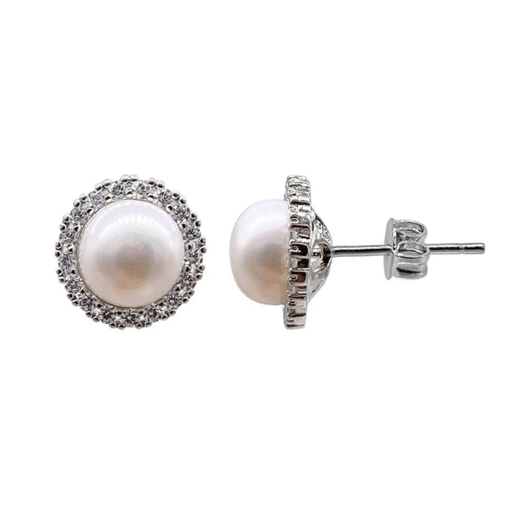 商品ADORNIA|Freshwater Pearl Halo Earrings silver,价格¥458,第1张图片
