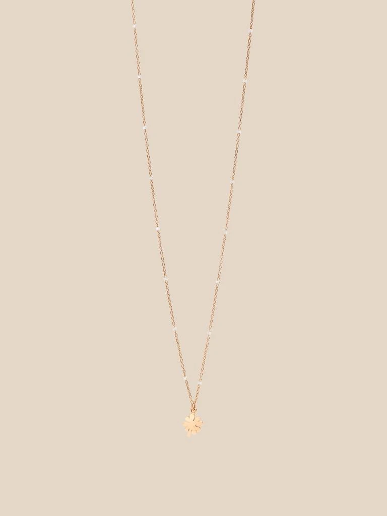 商品Dodo|Dodo mini four-leaf clover necklace in rose gold and rhodium-plated white gold,价格¥1806,第1张图片