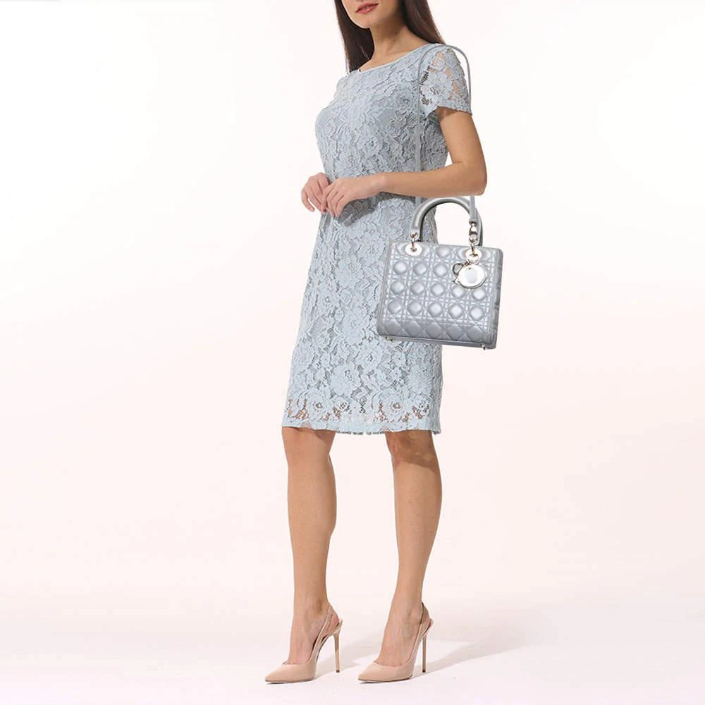 商品[二手商品] Dior|Dior Grey Cannage Leather Medium Lady Dior Tote,价格¥9606,第2张图片详细描述