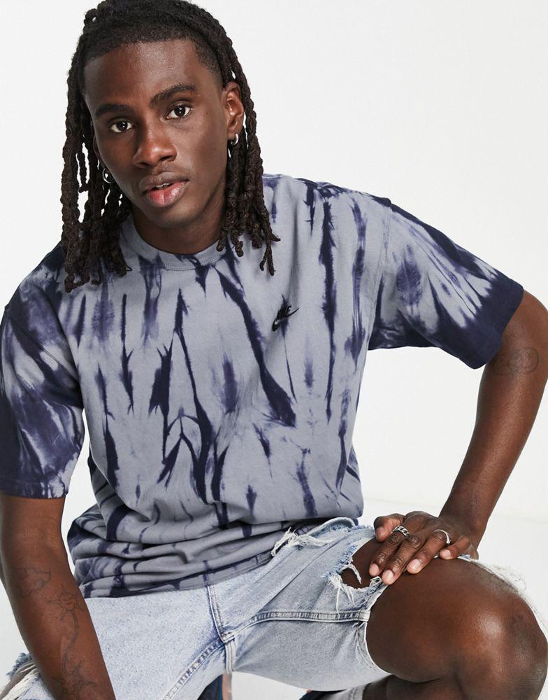 Nike premium essentials loose fit dropped shoulder t-shirt in cool grey tie dye商品第3张图片规格展示