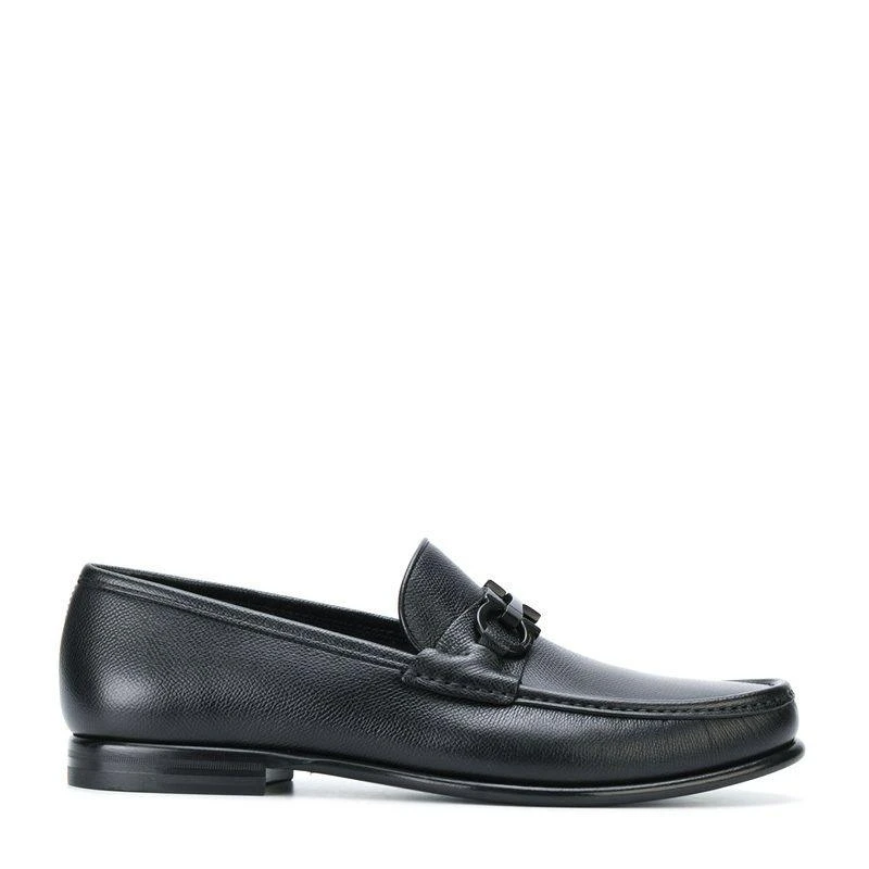 商品Salvatore Ferragamo|香港直邮Salvatore Ferragamo菲拉格慕黑色男士小牛皮乐福鞋,价格¥6167,第1张图片