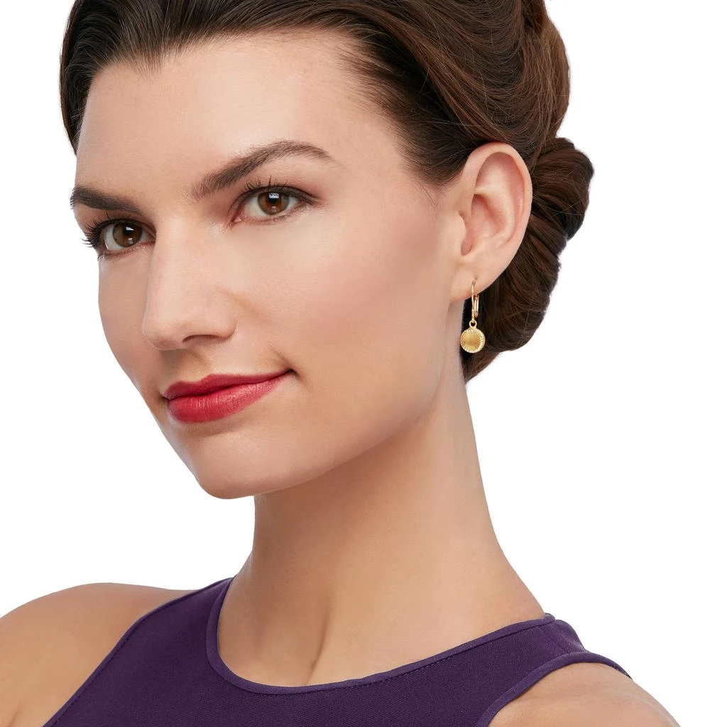 商品Ross-Simons|Ross-Simons Italian 18kt Yellow Gold Diamond-Cut and Brushed Circle Drop Earrings,价格¥2959,第2张图片详细描述