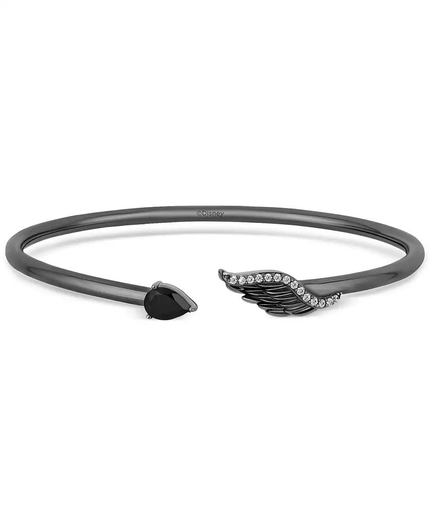 商品Disney Enchanted Vault|Onyx & Diamond (1/6 ct. t.w.) Maleficent Cuff Bangle Bracelet in Black Rhodium-Plated Sterling Silver,价格¥1412,第1张图片