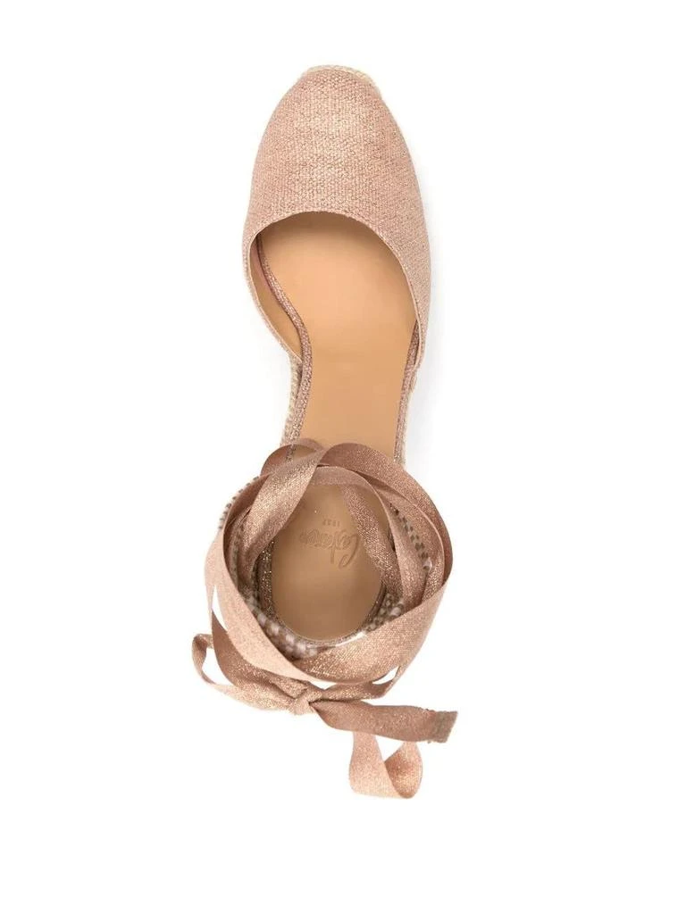 商品CASTAÑER|Carina Wedge Espadrille In Pink Glitter Cotton,价格¥881,第4张图片详细描述