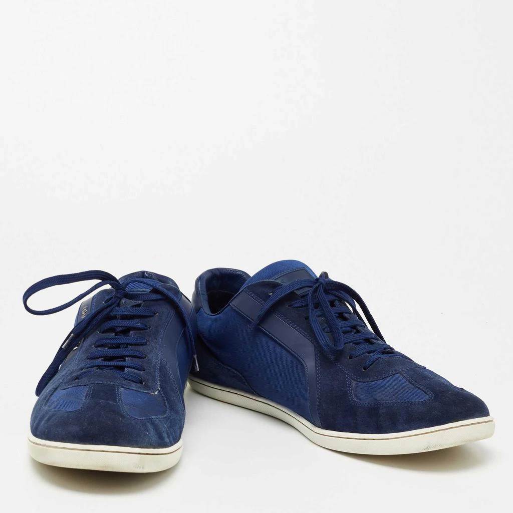 商品[二手商品] Louis Vuitton|Louis Vuitton Blue Suede And Canvas Trainers Low Top Sneakers Size 44,价格¥1251,第4张图片详细描述