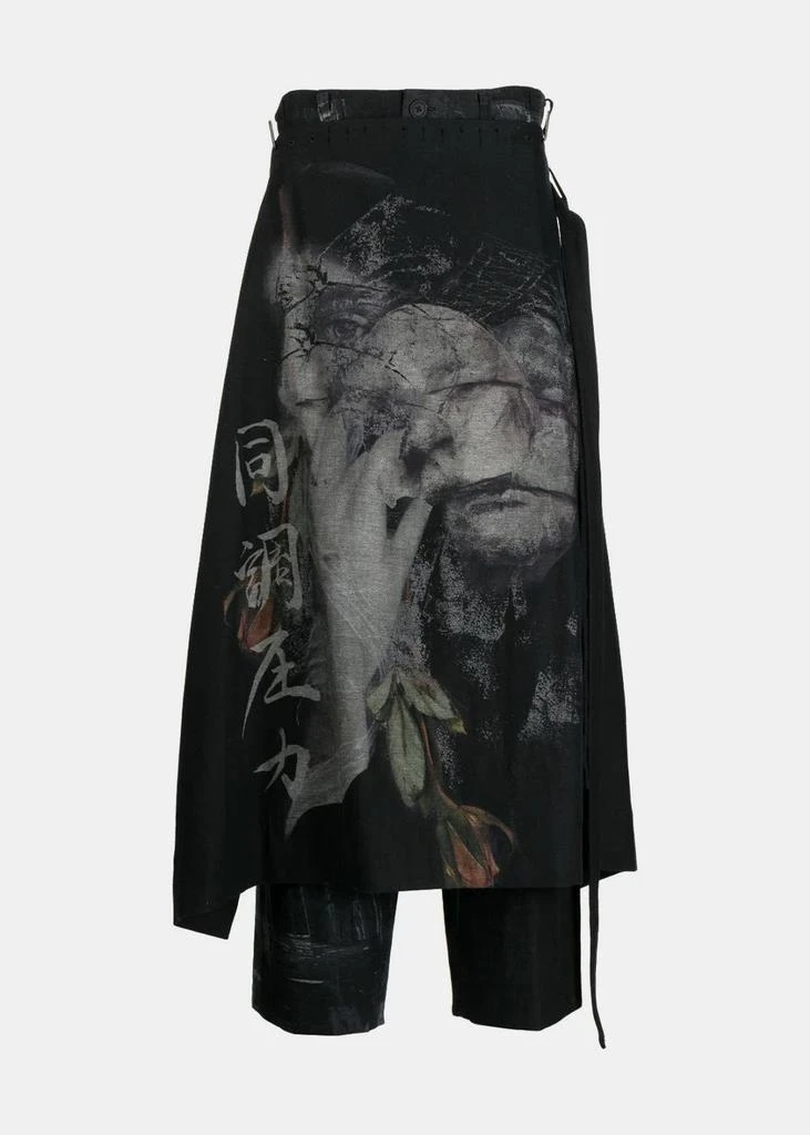 商品YOHJI YAMAMOTO|Yohji Yamamoto Black Overlapping-Panel Trousers,价格¥16818,第1张图片