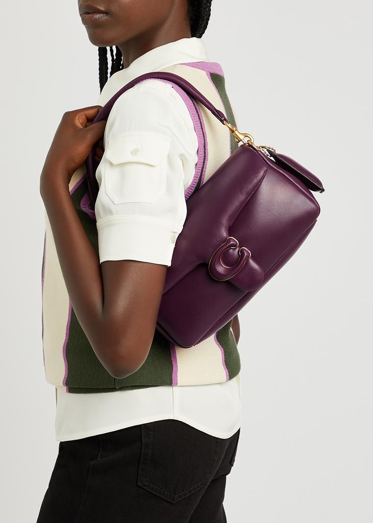 Pillow Tabby 26 purple leather shoulder bag商品第6张图片规格展示