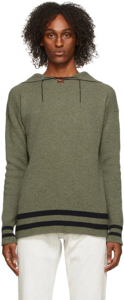 商品MAISON MARGIELA|Green & Navy Pullover Sweater,价格¥4108,第1张图片