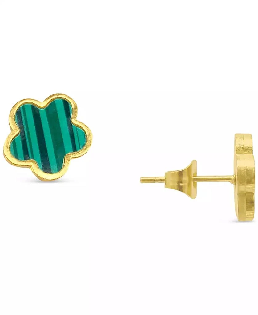 商品ADORNIA|Green Mother Of Pearl Clover Stud Earrings,价格¥136,第3张图片详细描述