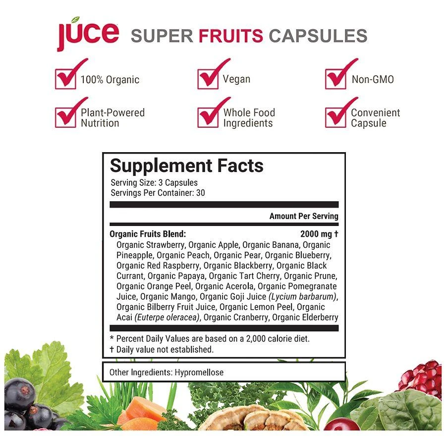 商品JUCE|Super Fruits Capsules,价格¥244,第2张图片详细描述