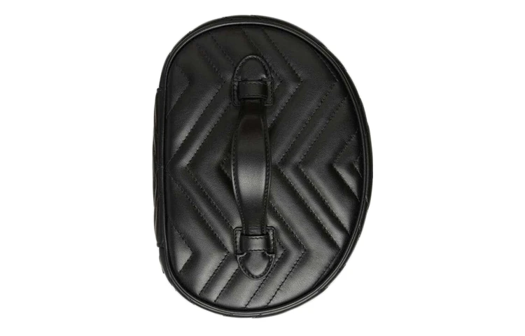 商品[国内直发] Gucci|古驰 GG Marmont系列 马蒙金标Logo绗缝 皮革 化妆包手提包 小号 女款 黑色,价格¥7255,第6张图片详细描述