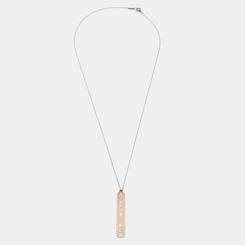 商品[二手商品] Tiffany & Co.|Tiffany & Co. Tiffany 1837 Rubedo Bar Gold Tone Metal and Sterling Silver Chain Pendant Necklace,价格¥1042,第2张图片详细描述