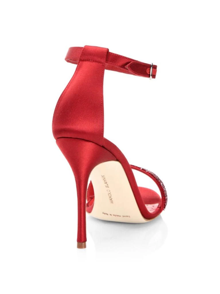 商品Manolo Blahnik|Chaos Crystal-Embellished Open-Toe Leather Sandals,价格¥2649,第3张图片详细描述