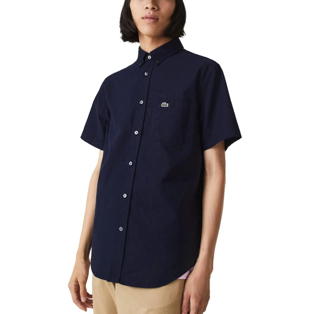 商品Lacoste|Men's Regular-Fit Spread Collar Solid Oxford Shirt,价格¥456,第1张图片