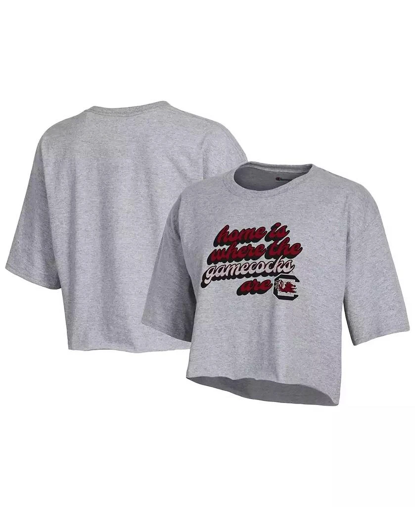 商品CHAMPION|Women's Gray South Carolina Gamecocks Boyfriend Cropped T-shirt,价格¥232,第1张图片