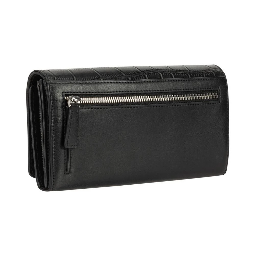 商品Mancini Leather Goods|Women's Croco Collection RFID Secure Clutch Wallet,价格¥771,第3张图片详细描述
