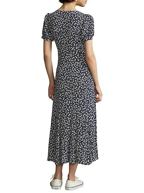 商品Ralph Lauren|Floral-Print Plain-Weave Dress,价格¥1562,第3张图片详细描述