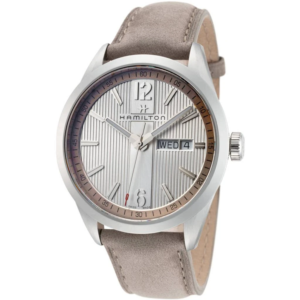 商品Hamilton|Hamilton Men's Watch - Broadway Day Date Quartz White Dial Grey Strap | H43311915,价格¥1964,第1张图片