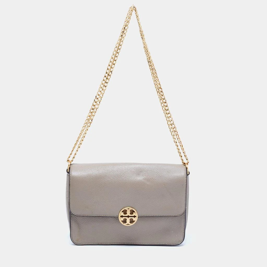 商品[二手商品] Tory Burch|Tory Burch Grey Leather Chelsea Shoulder Bag,价格¥892,第1张图片