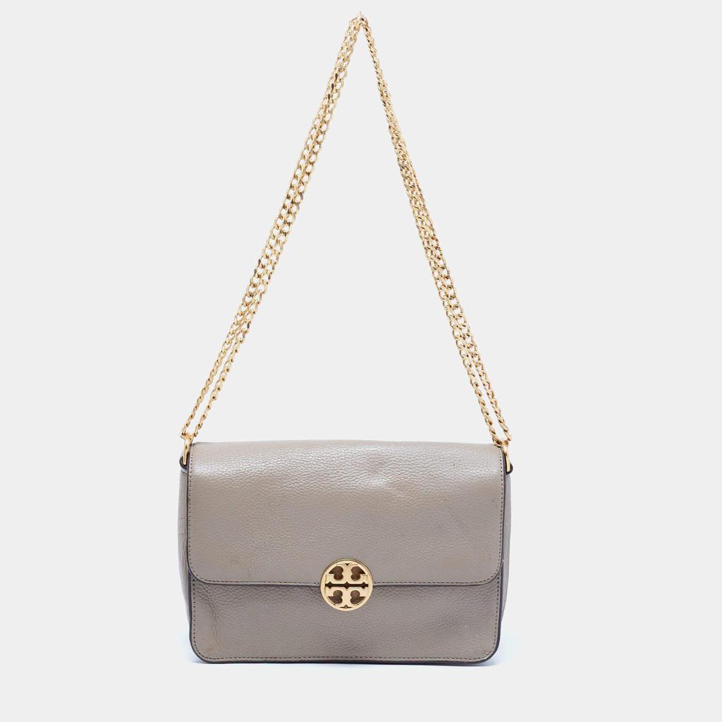 商品[二手商品] Tory Burch|Tory Burch Grey Leather Chelsea Shoulder Bag,价格¥2565,第1张图片