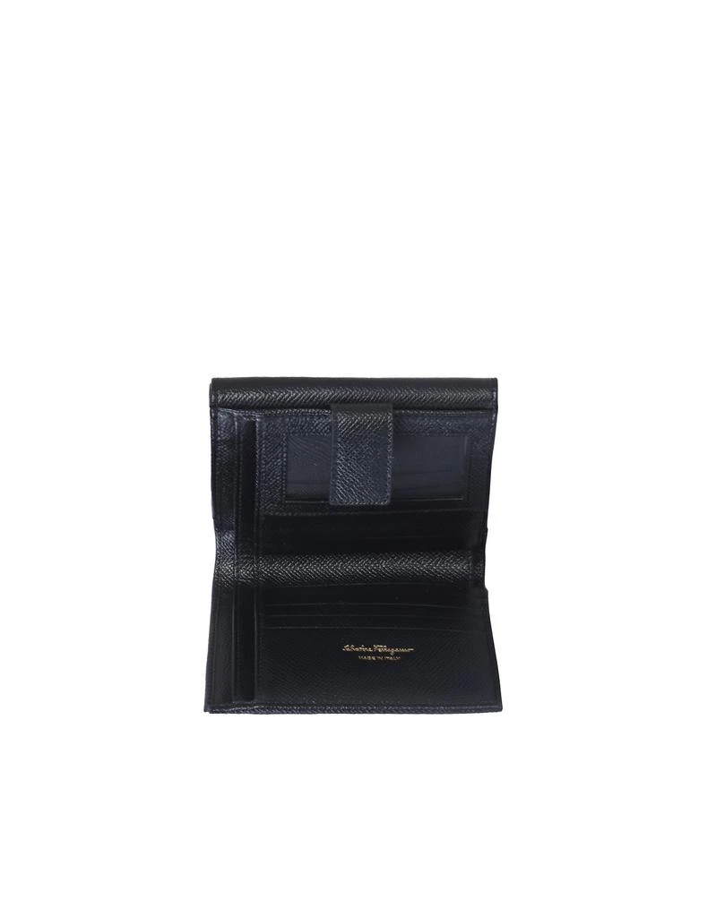 商品Salvatore Ferragamo|Black Leather Gancini Flap Wallet,价格¥3275,第2张图片详细描述