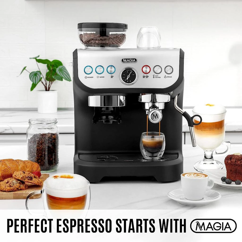商品Zulay Kitchen|Magia Manual Espresso Machine with Grinder and Milk Frother,价格¥6765,第5张图片详细描述