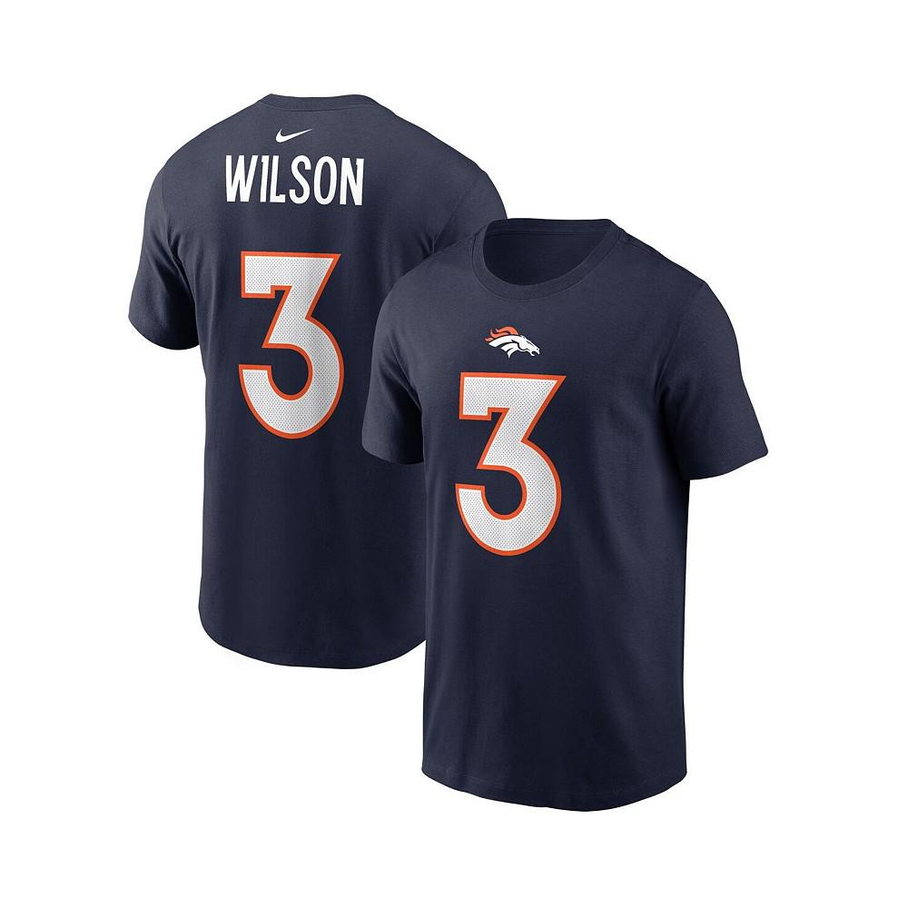 Men's Russell Wilson Navy Denver Broncos Player Name & Number T-shirt商品第1张图片规格展示