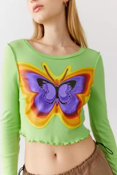 UO Fawn Butterfly Fitted Long Sleeve Tee商品第4张图片规格展示