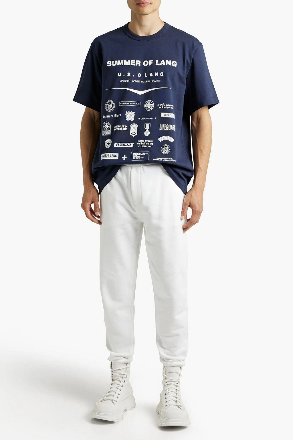 商品Helmut Lang|Badge printed cotton T-shirt,价格¥248,第2张图片详细描述