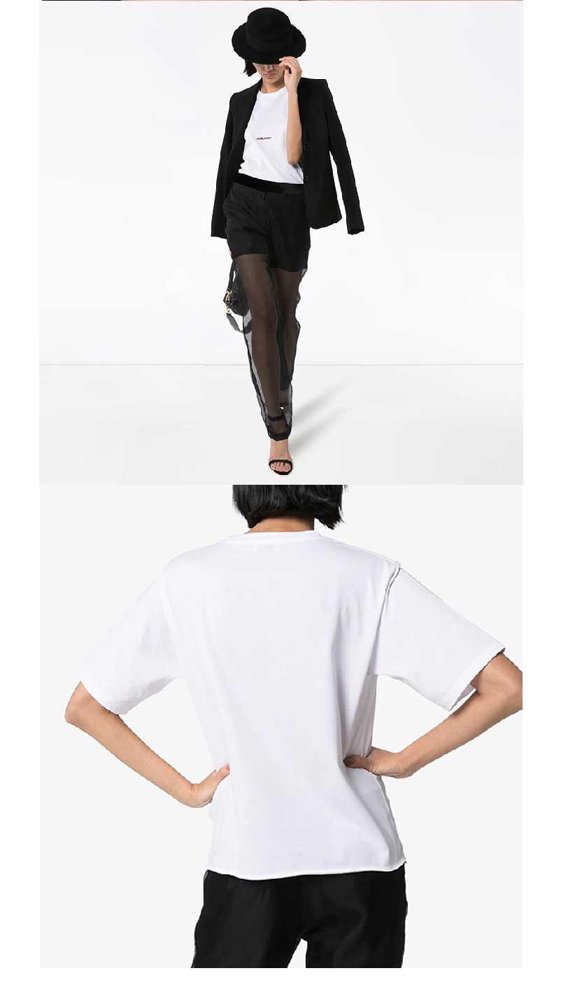 商品Yves Saint Laurent|白色 小logo女士印花圆领短袖T恤【香港仓极速发货】,价格¥2287,第5张图片详细描述