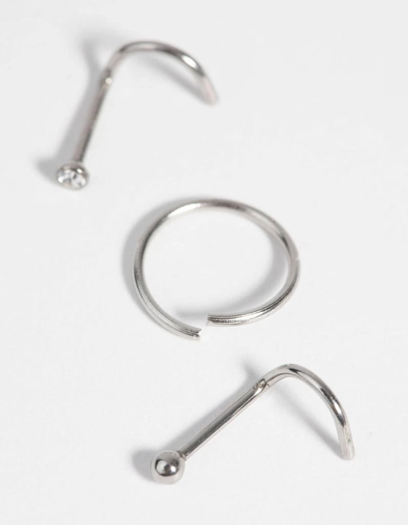 商品Lovisa|Surgical Steel Nose Stud and Ring Pack with Diamantes,价格¥81,第2张图片详细描述