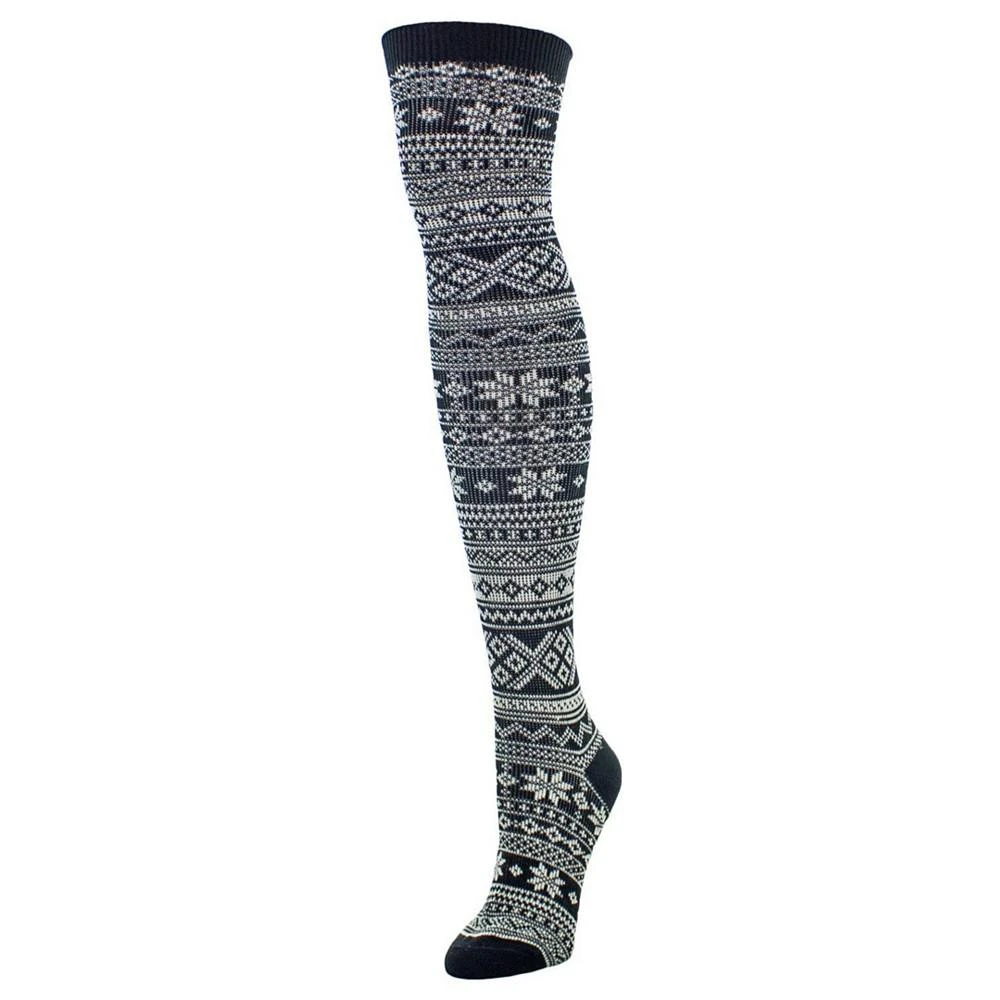 商品Memoi|Women's Snow Flakes Stripes Over The Knee Socks,价格¥133,第1张图片
