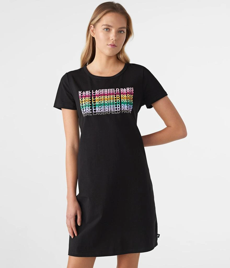 商品Karl Lagerfeld Paris|RAINBOW KARL T-SHIRT DRESS,价格¥267,第1张图片详细描述