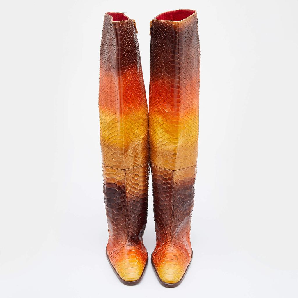 Fendi Multicolor Python Over The Knee Boots Size 38商品第3张图片规格展示