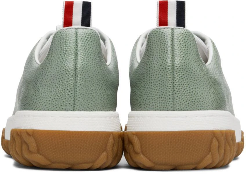 商品Thom Browne|Green Cable Knit Court Low-Top Sneakers,价格¥1720,第2张图片详细描述