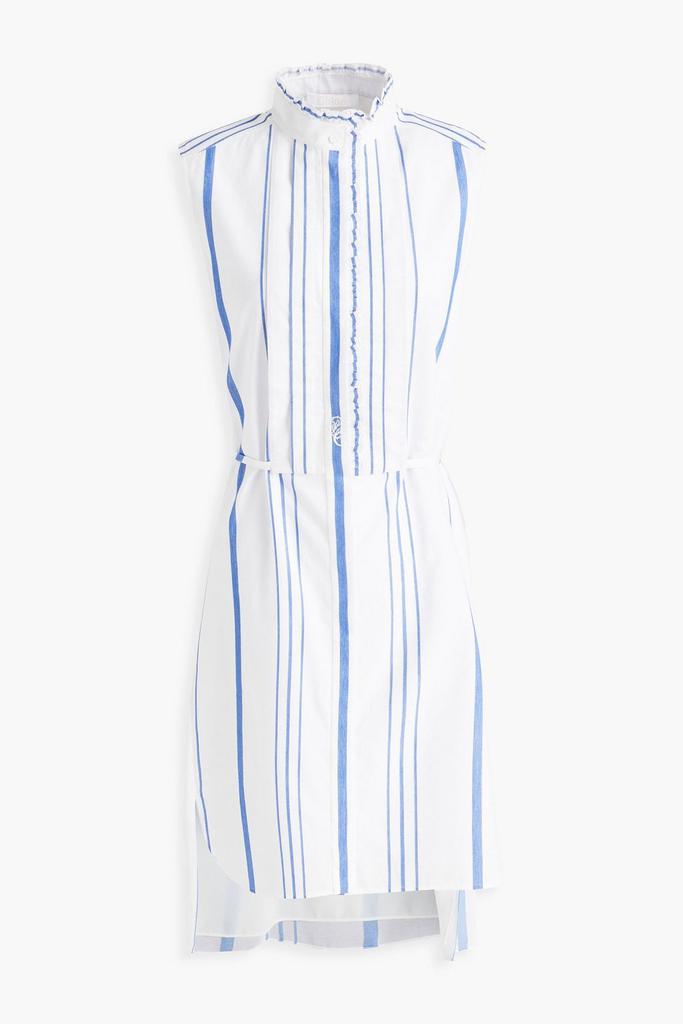 Crepe-paneled striped cotton-jacquard mini dress商品第3张图片规格展示