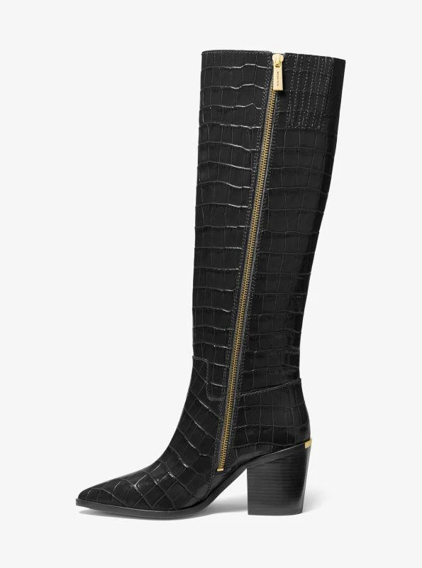 商品Michael Kors|Loni Crocodile Embossed Leather Boot,价格¥1008,第3张图片详细描述