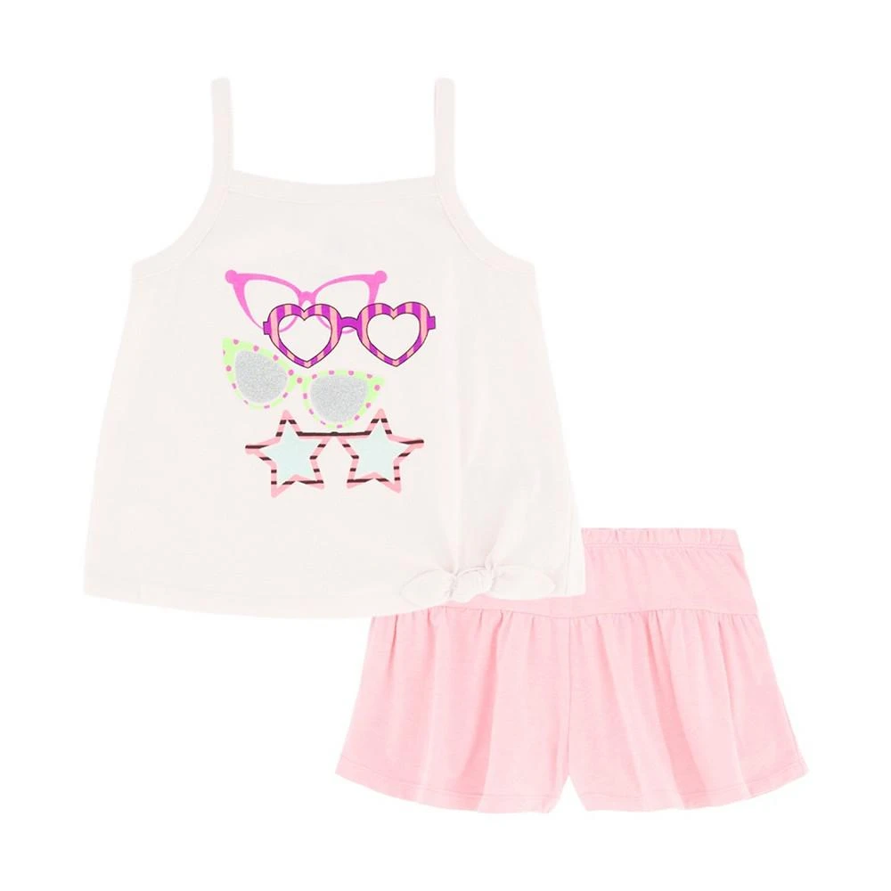 商品KIDS HEADQUARTERS|Little Girls Sunglasses Tie-Hem Tank Top and Skort, 2 Piece Set,价格¥108,第1张图片