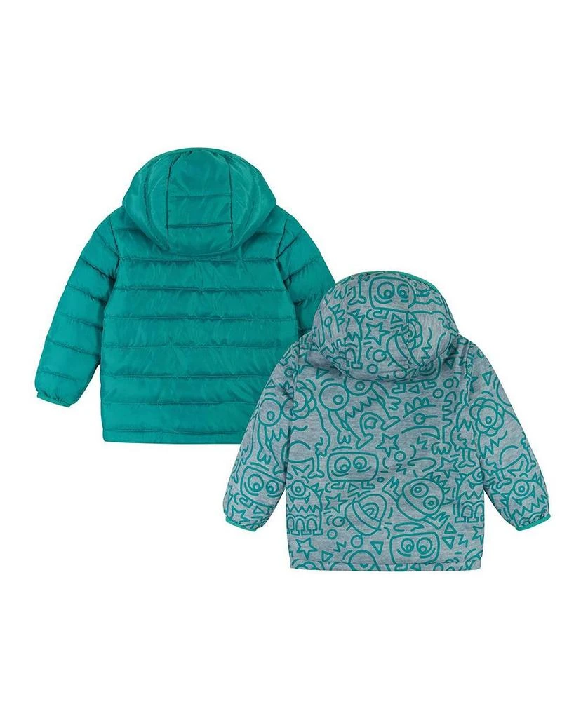 Boys' Mid Blue Dinos Reversible Puffer - Baby 商品