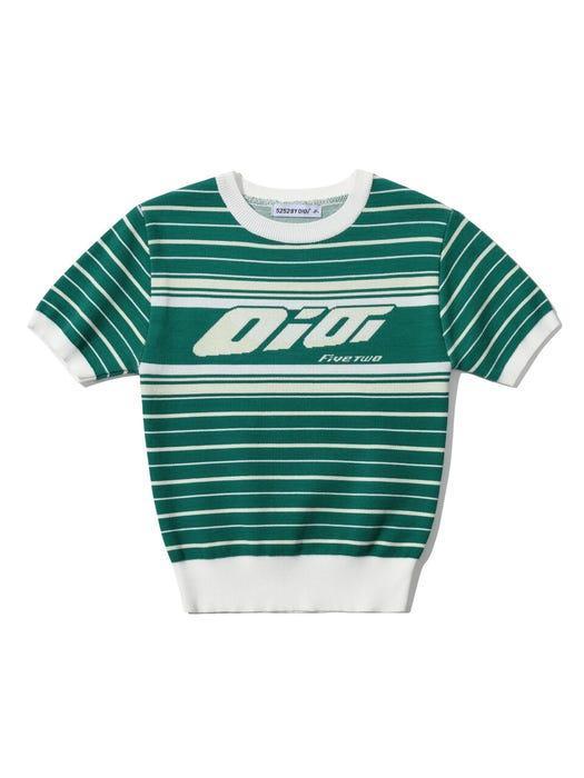 商品5252 BY O!OI|Italic OIOI Stripe Knit Sweater_Green,价格¥620,第5张图片详细描述