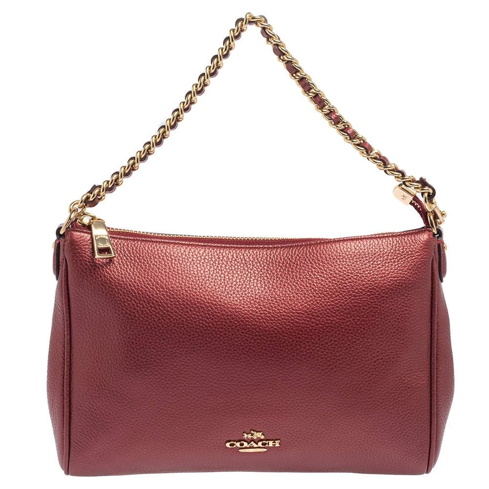 商品[二手商品] Coach|Coach Burgundy Leather Chain Baguette Bag,价格¥1056,第1张图片