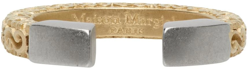 商品MAISON MARGIELA|Gold & Silver Engraved Ring,价格¥482,第4张图片详细描述