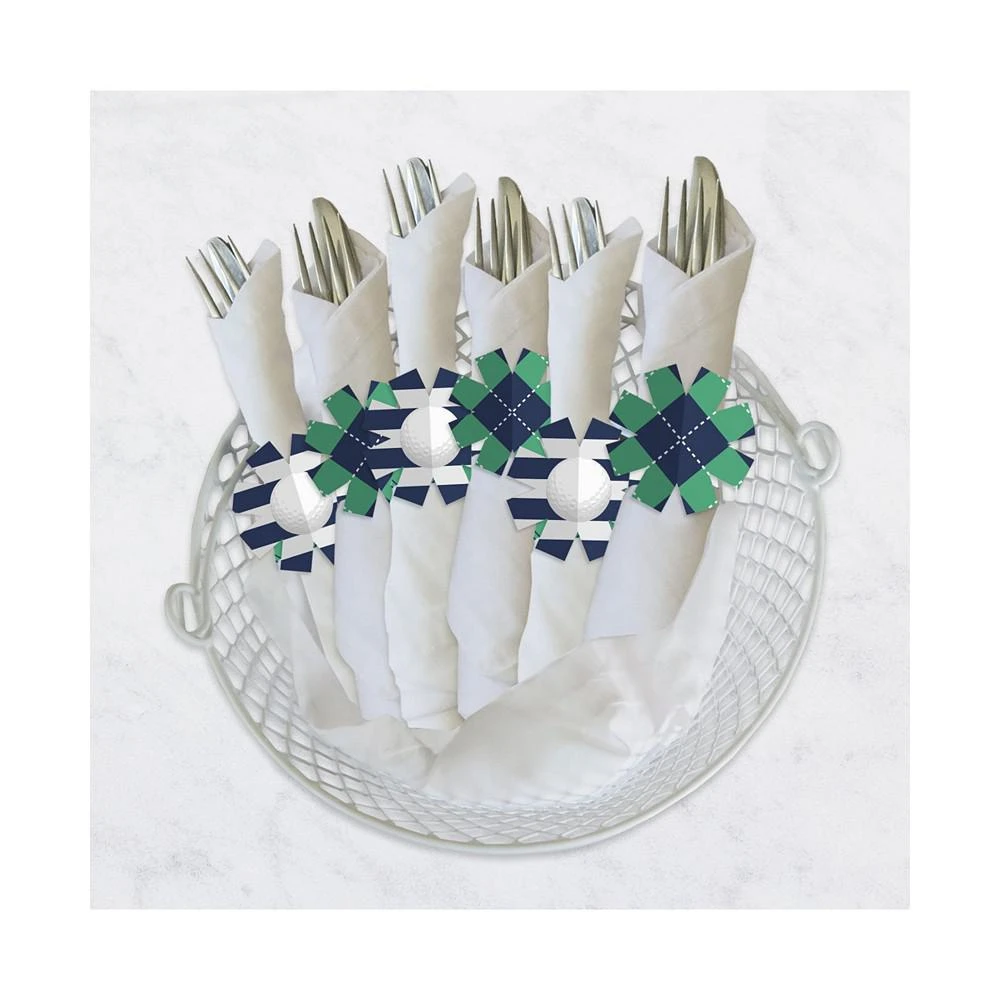 商品Big Dot of Happiness|Par-Tee Time - Golf - Birthday or Retirement Party Paper Napkin Rings 24 Ct,价格¥112,第3张图片详细描述