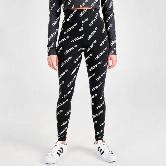 商品Adidas|Women's adidas Originals Allover Logo Print Leggings,价格¥148,第2张图片详细描述