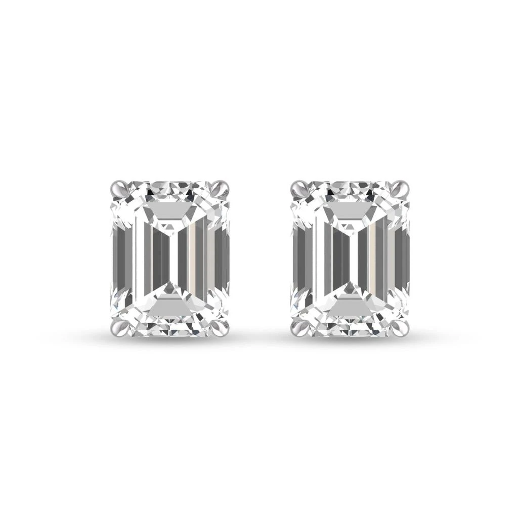 商品SSELECTS|Lab Grown 3/4 Carat Emerald Cut Solitaire Diamond Earrings In 14k White Gold,价格¥7545,第1张图片