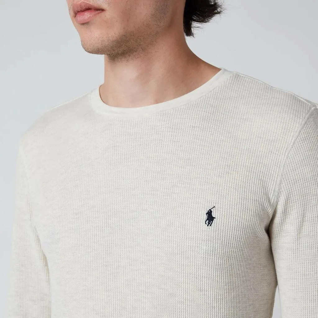 商品Ralph Lauren|Polo Ralph Lauren Men's Waffle Knit Long Sleeve Top - Oatmeal Heather,价格¥277,第4张图片详细描述